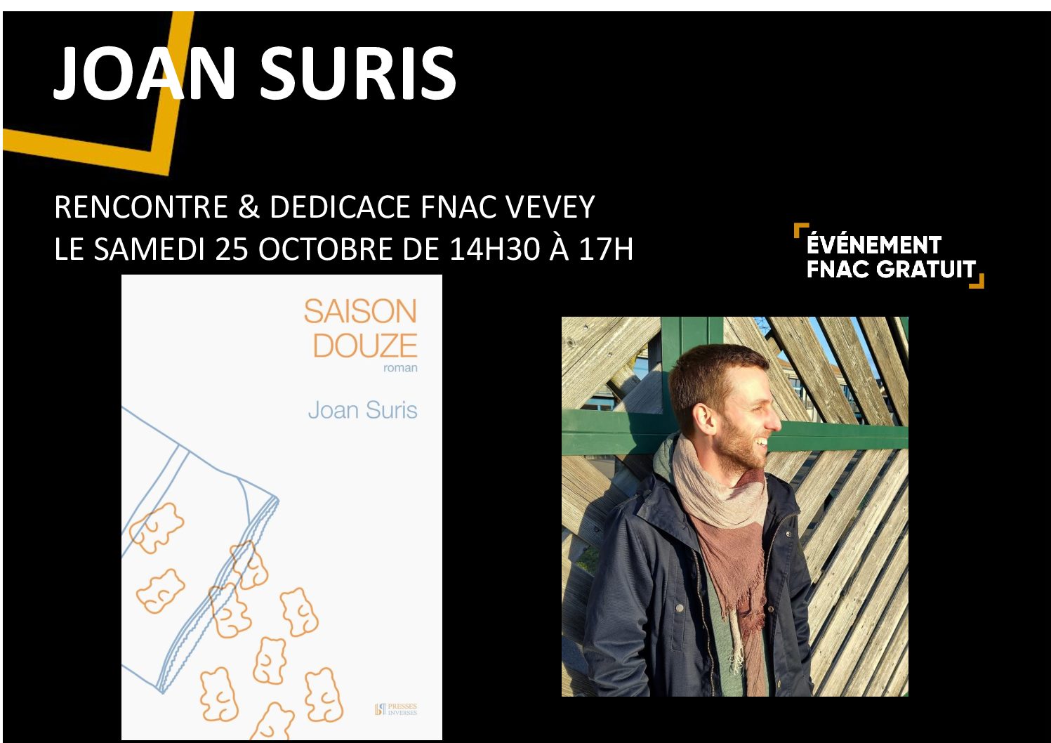 25.10.2025 Joan Suris en dédicace à la FNAC de Vevey